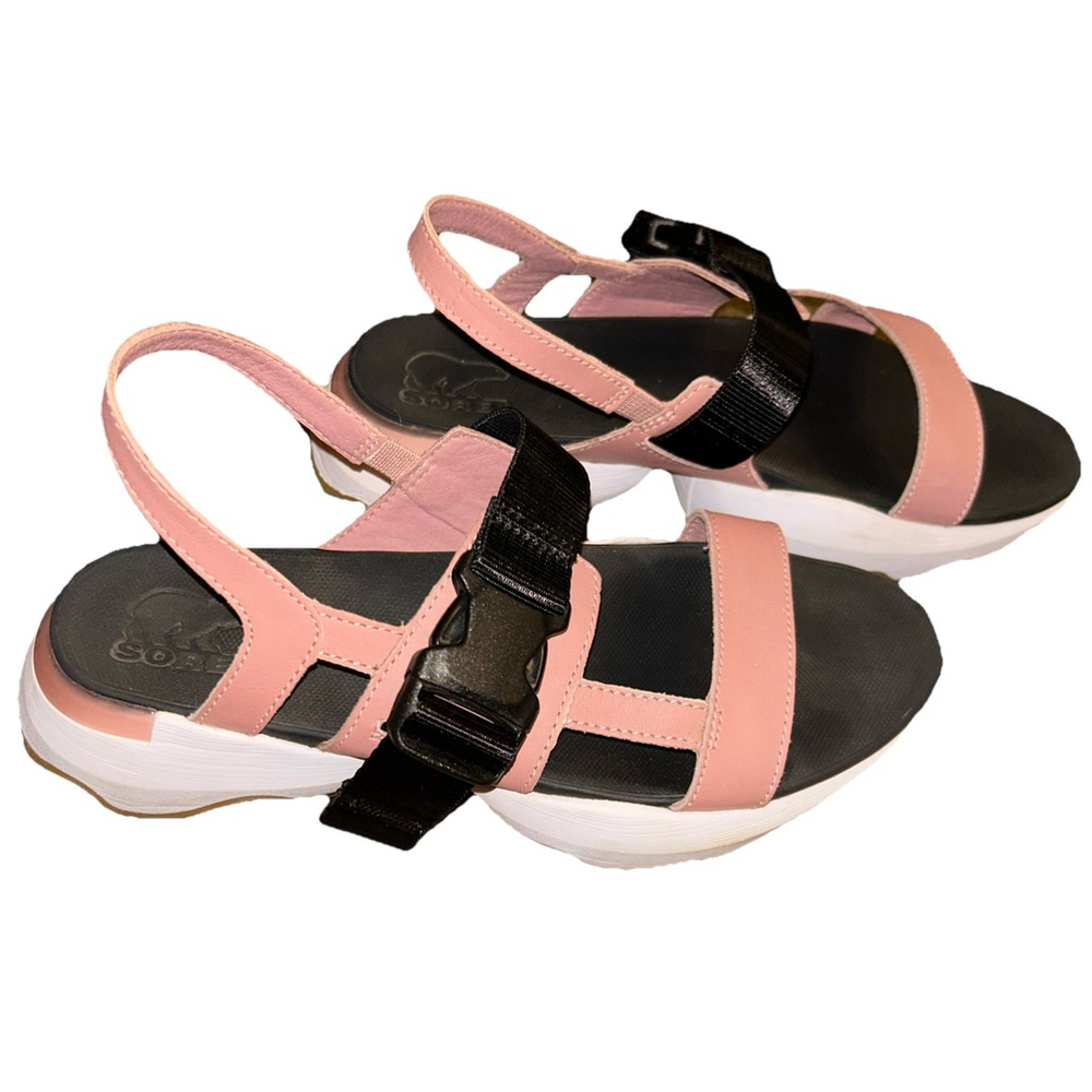 Sorel Womens Kinetic Impact Sling B/W Slingback Sandals 6.5 Medium Buckle Strap - Picture 5 of 7